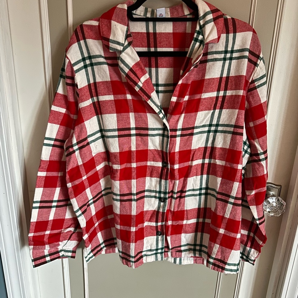 Old Navy Red and White Plaid Shirt